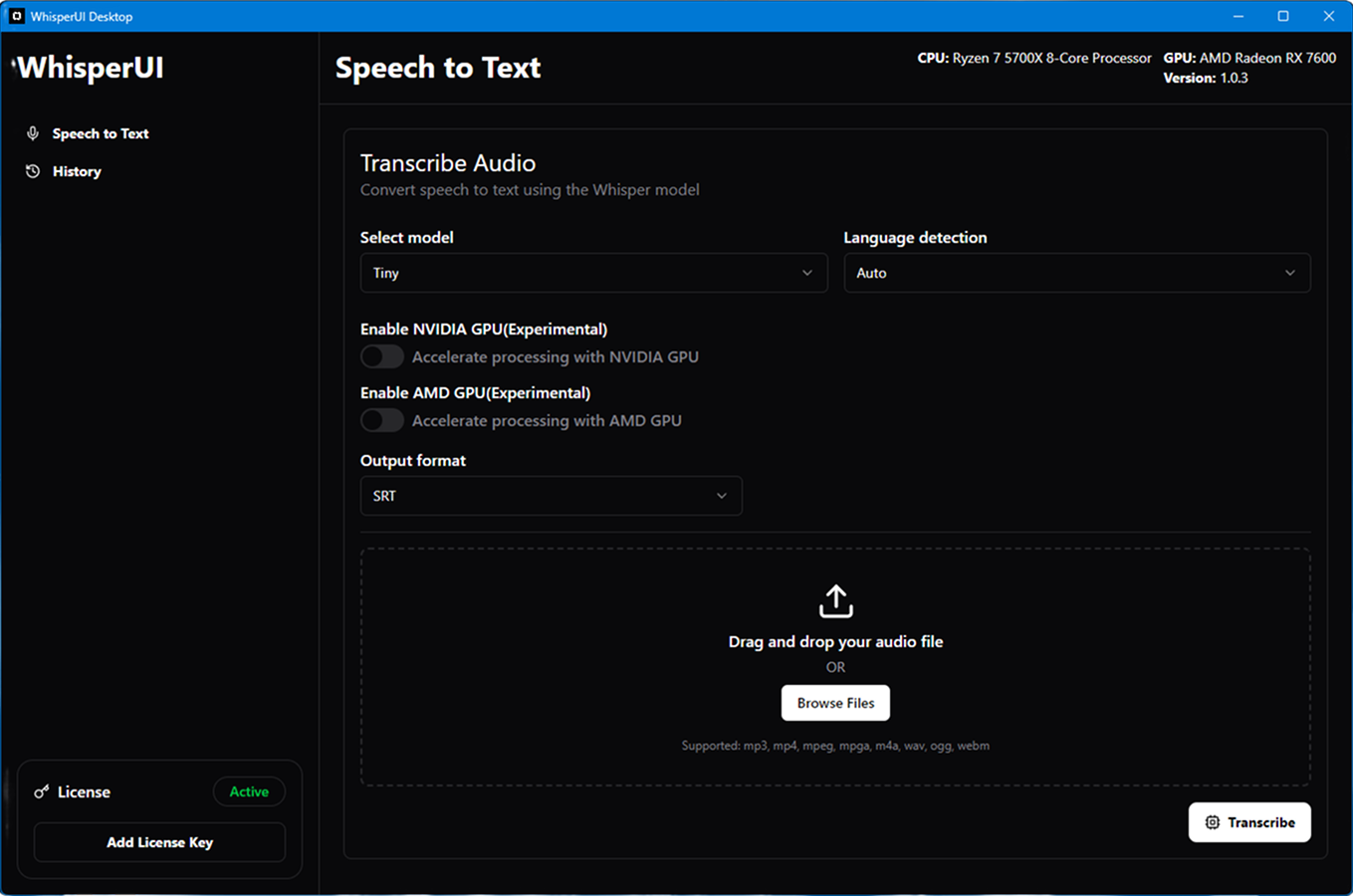 WhisperUI Desktop for Windows - Preview